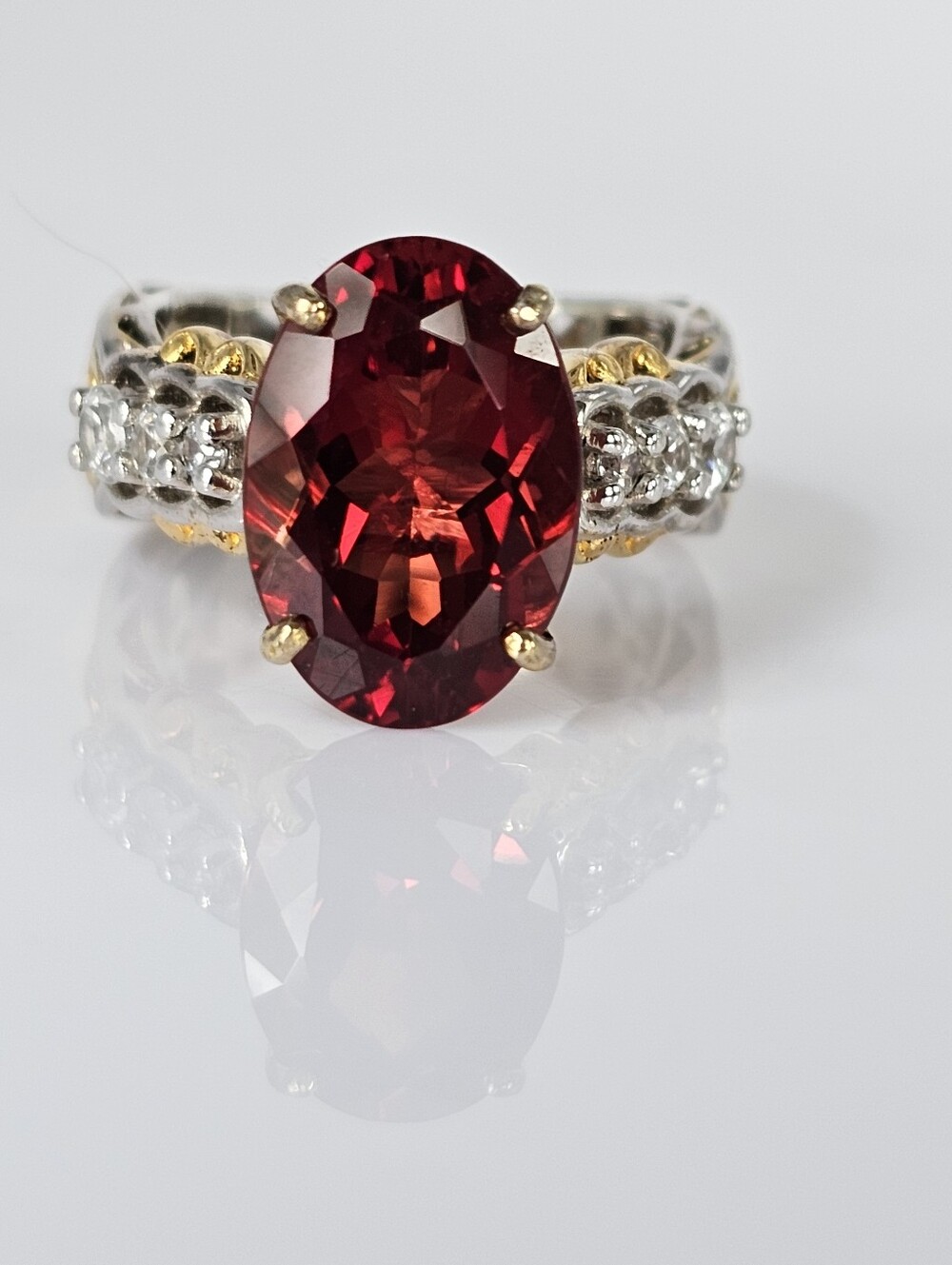 Retired Gems En Vogue 7.79ctw Andesine & White Zircon Cocktail 💍 Sz 6! 🔥 - Picture 10 of 12